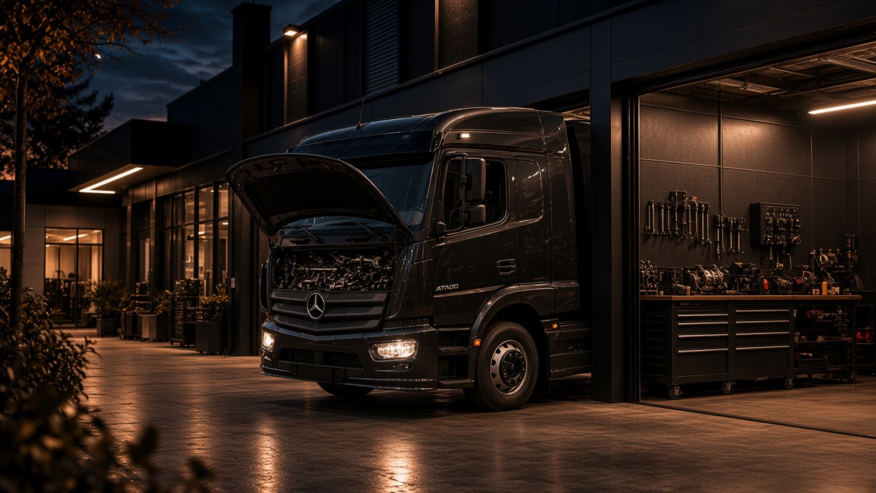 Mercedes-Benz Atego у боксі Mercedes Service, Підлісся