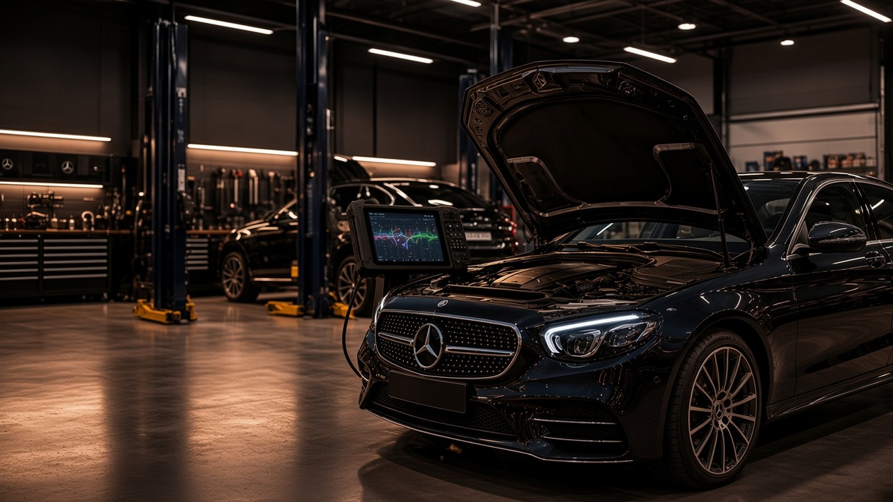 Mercedes-Benz C-Class у боксі Mercedes Service, Підлісся