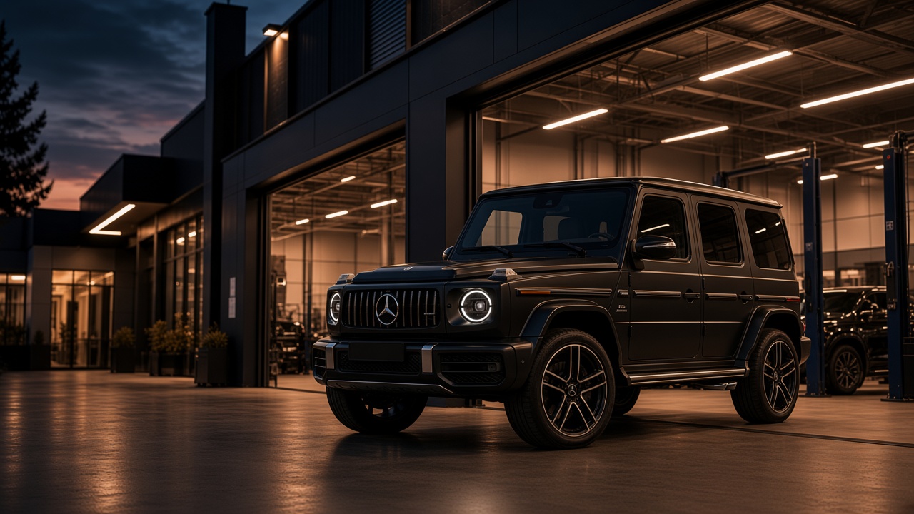 Mercedes-Benz G-Class у боксі Mercedes Service, Підлісся