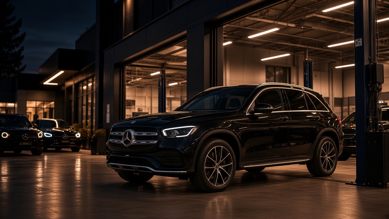 Mercedes-Benz GLC у боксі Mercedes Service, Підлісся