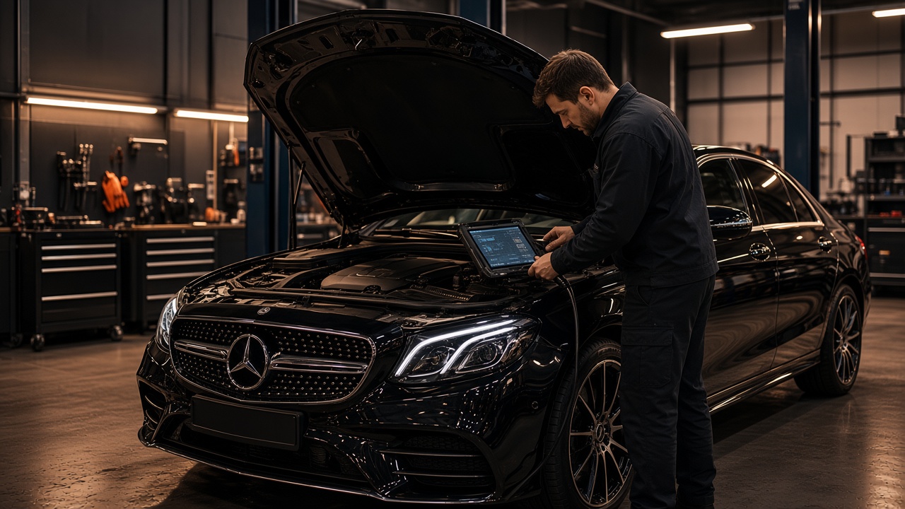 Діагностика Mercedes-Benz у боксі Mercedes Service, Підлісся