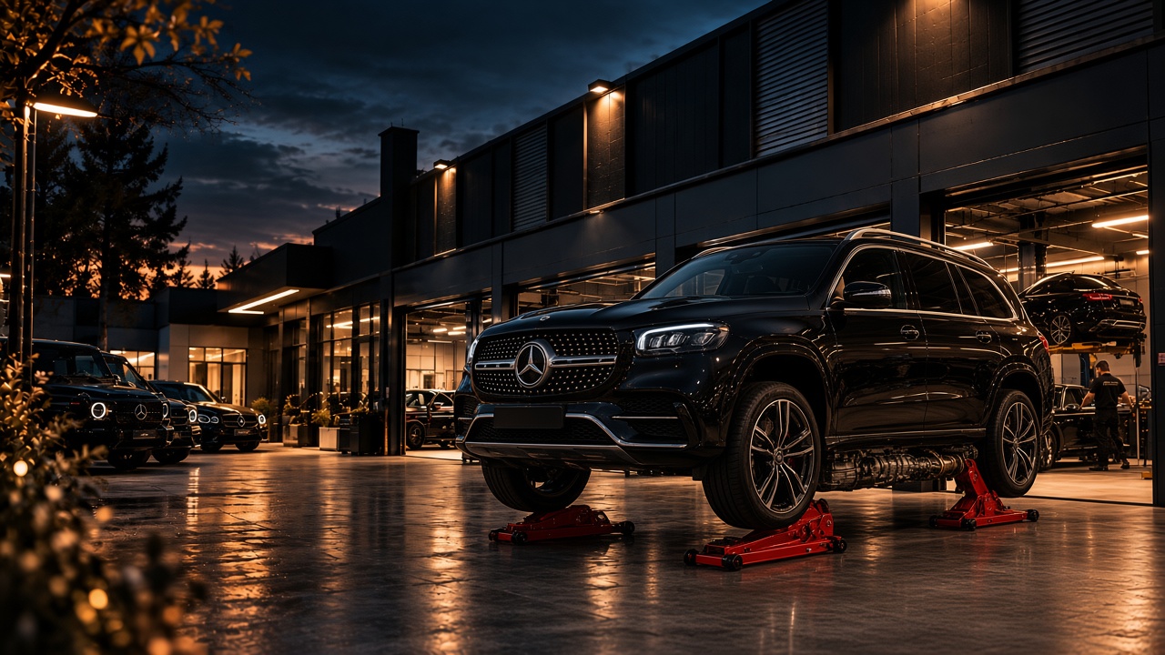 Mercedes-Benz GLS у боксі Mercedes Service, Підлісся