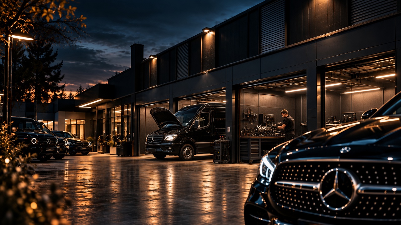 Mercedes-Benz Sprinter у майстерні Mercedes Service, Підлісся