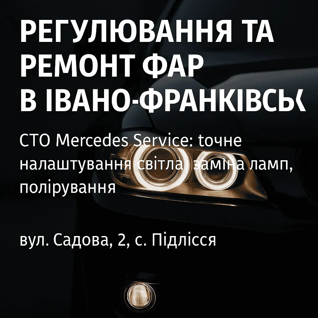 Регулювання та ремонт фар. Mercedes Service, Підлісся Регулювання та ремонт фар. Mercedes Service, Підлісся