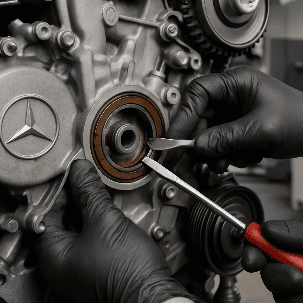 Заміна переднього сальника колінвалу Mercedes-Benz. Mercedes Service, Підлісся