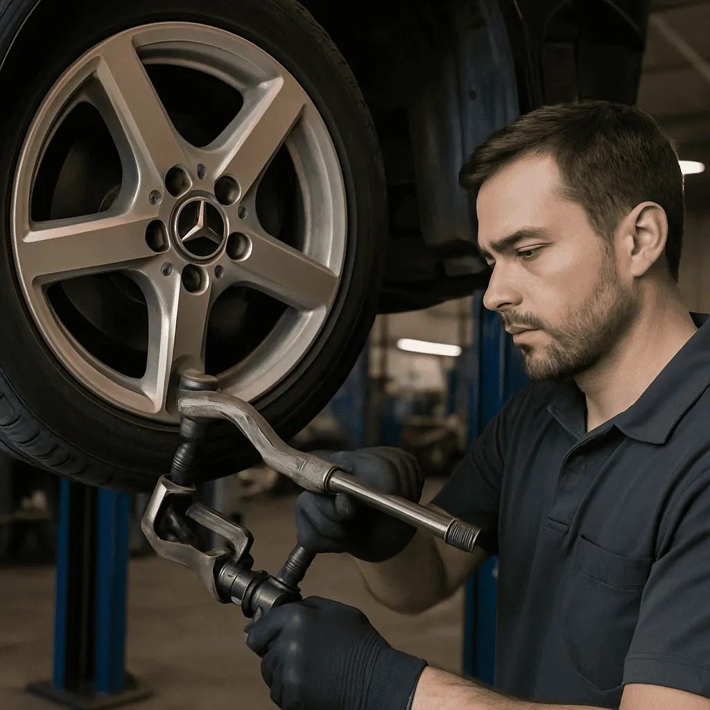 Заміна кульової опори Mercedes-Benz. Mercedes Service, Підлісся