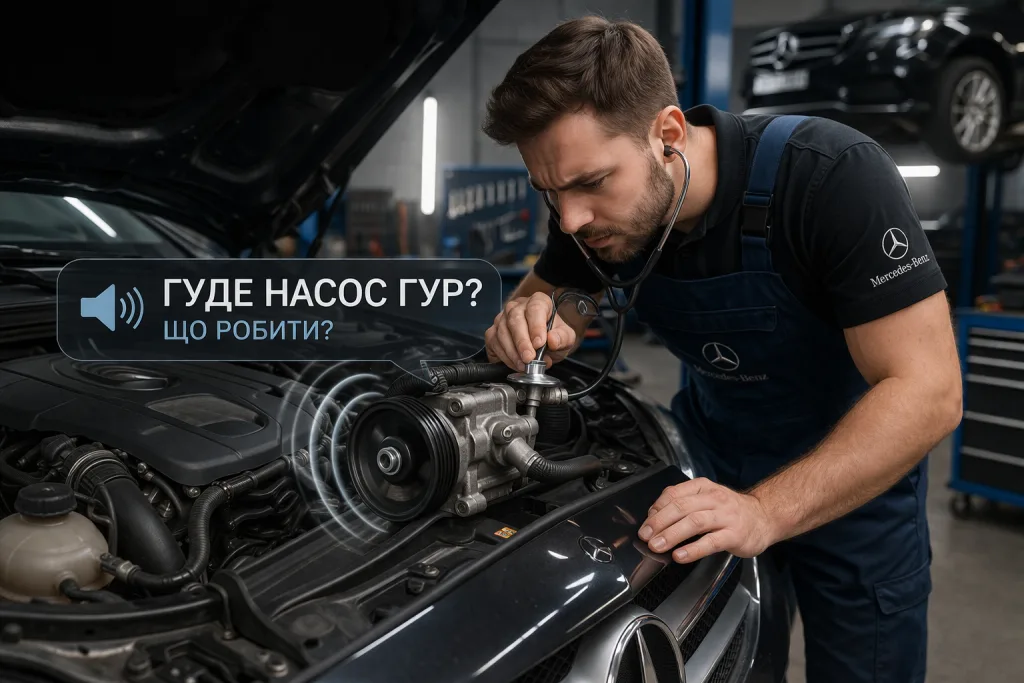 Гуде насос ГУР: що робити. Mercedes Service, Підлісся