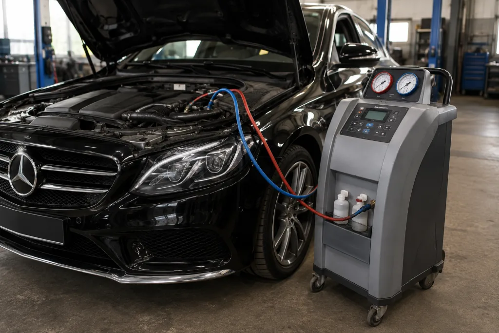 обслуговування кондиціонера Mercedes заправка фреоном