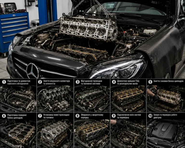 заміна головки блока циліндрів Mercedes