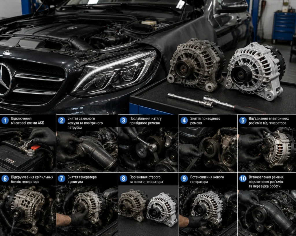 Ремонт генератора Mercedes-Benz: симптоми несправності та порядок роботи. Mercedes Service, Підлісся