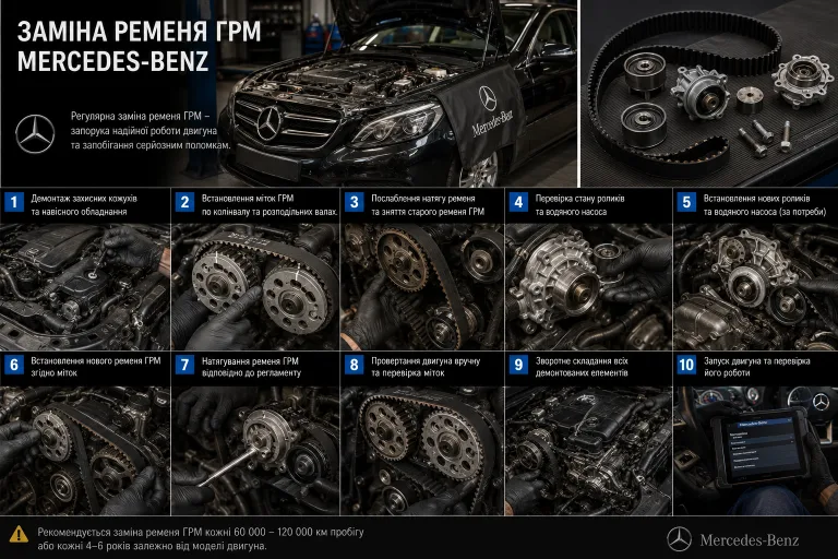 заміна ременя ГРМ Mercedes