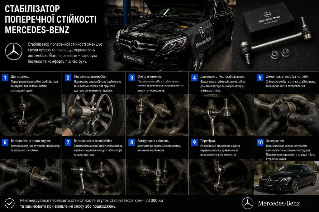 заміна стійок стабілізатора Mercedes