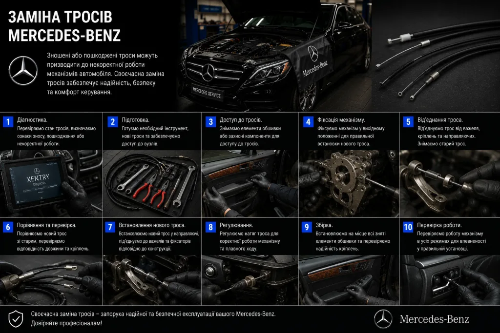заміна тросів Mercedes ручник