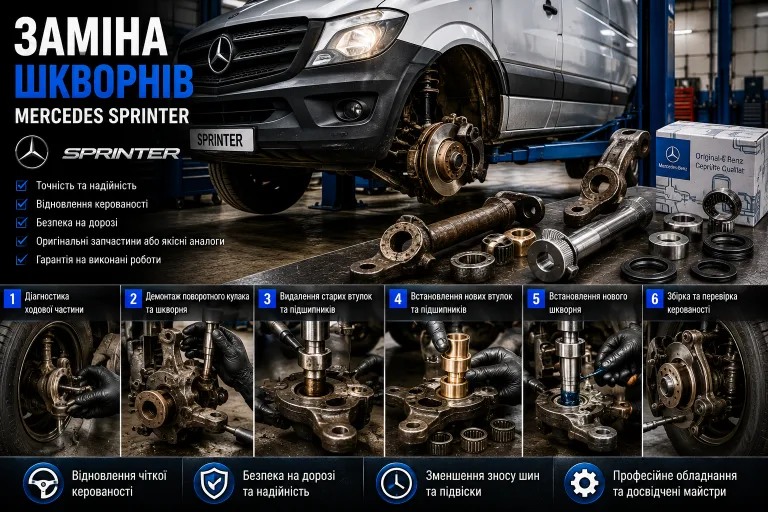 заміна шкворнів Mercedes Sprinter