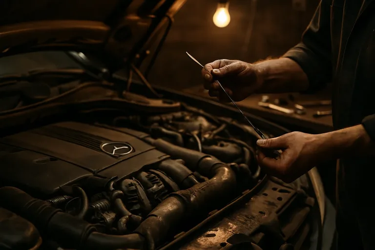 Чому двигун Mercedes-Benz споживає багато оливи: причини та як усунути. Mercedes Service, Підлісся