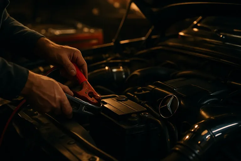 Як прикурити Mercedes безпечно. Mercedes Service, Підлісся