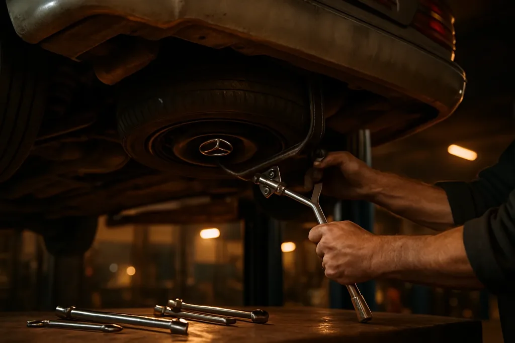 Ремонт кріплення запасного колеса Mercedes-Benz в Івано-Франківську. Mercedes Service, Підлісся