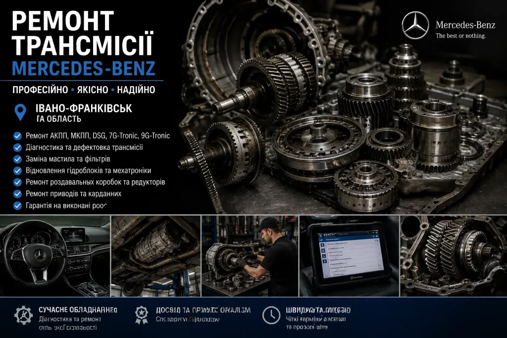 Ремонт трансмісії Mercedes-Benz в Івано-Франківську: АКПП, МКПП, зчеплення, кардан. Mercedes Service, Підлісся