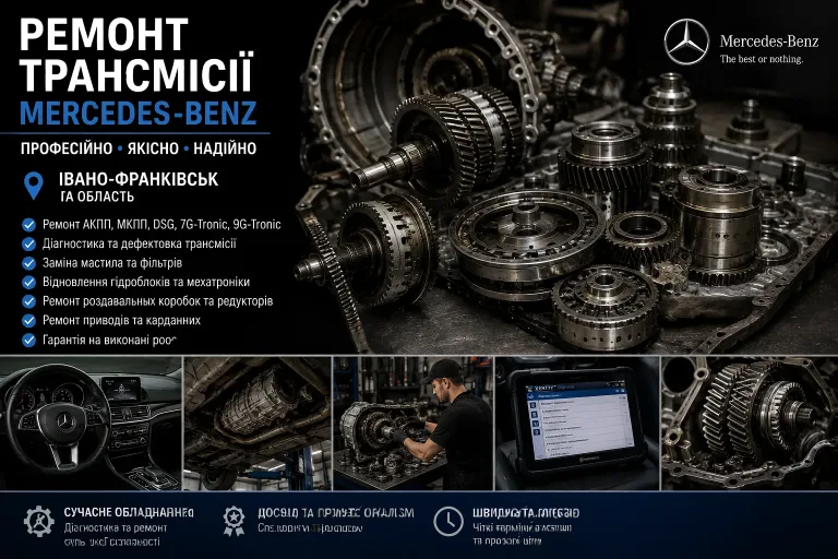 Ремонт трансмісії Mercedes-Benz в Івано-Франківську: АКПП, МКПП, зчеплення, кардан. Mercedes Service, Підлісся