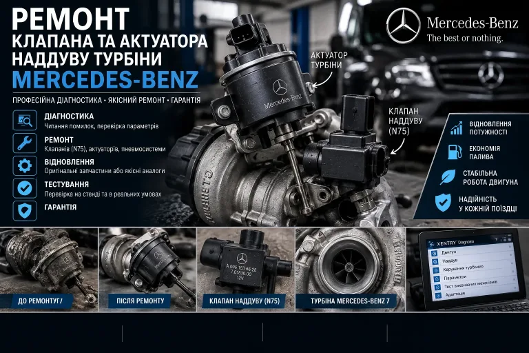 Ремонт клапана та актуатора наддуву турбіни Mercedes-Benz. Mercedes Service, Підлісся