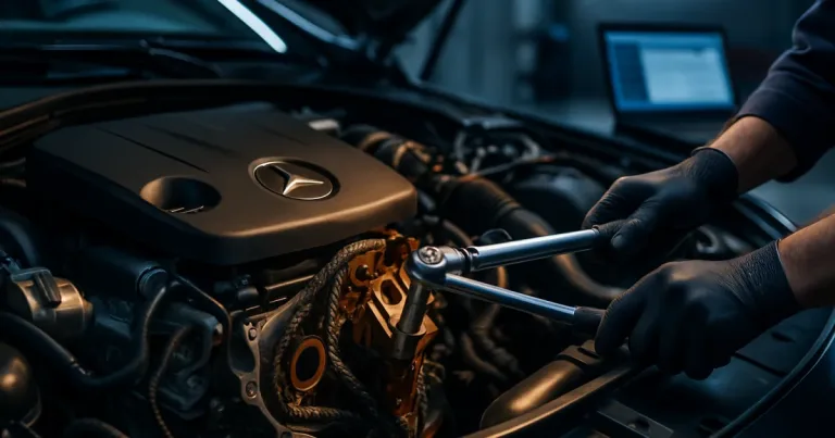 Двигун M274 Mercedes C200: проблеми ланцюга ГРМ після 100 тис км. Mercedes Service, Підлісся